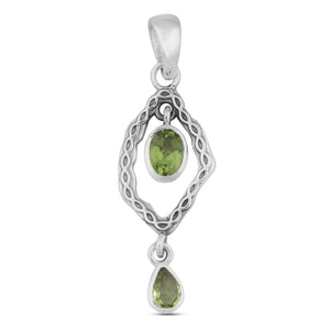 925 Sterling Silver Peridot Pendant