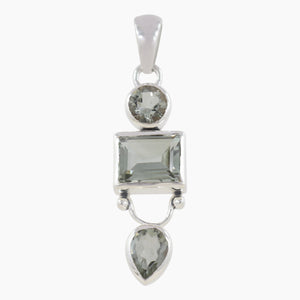 925 Silver Green Amethyst Pendants