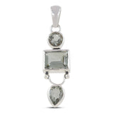 925 Silver Green Amethyst Pendants