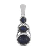 Multi Spectrolite Gemstone Silver Pendant