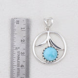 Larimar 925 Sterling Silver Pendant