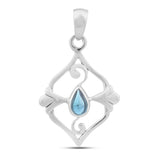 925 Starling Silver Blue Topaz Pendant