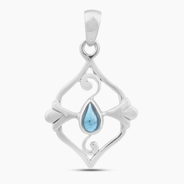 925 Sterling Silver Blue Topaz Pendants