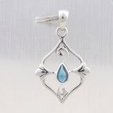 Blue Topaz Gemstone Silver Pendant