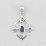 Blue Topaz Gemstone Silver Pendant