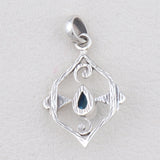 925 Starling Silver Blue Topaz Pendant