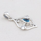 Blue Topaz Gemstone Silver Pendant