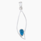 Natural Blue Topaz Silver Pendants