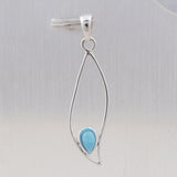 Natural  Blue Topaz Silver Pendant