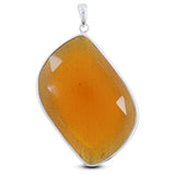 Natural Glass Sterling Silver Handmade Pendant