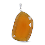 Natural Glass Sterling Silver Handmade Pendant