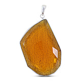 Natural Glass Sterling Silver Handmade Pendant