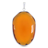 Natural Glass Sterling Silver Handmade Pendant