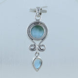 Natural Larimar & Blue Topaz Gemstone Pendant