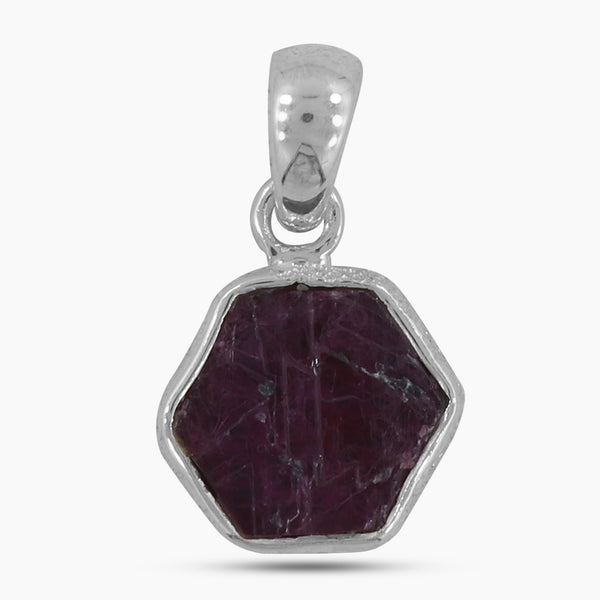 925 Sterling  Silver Ruby Quartz Pendant