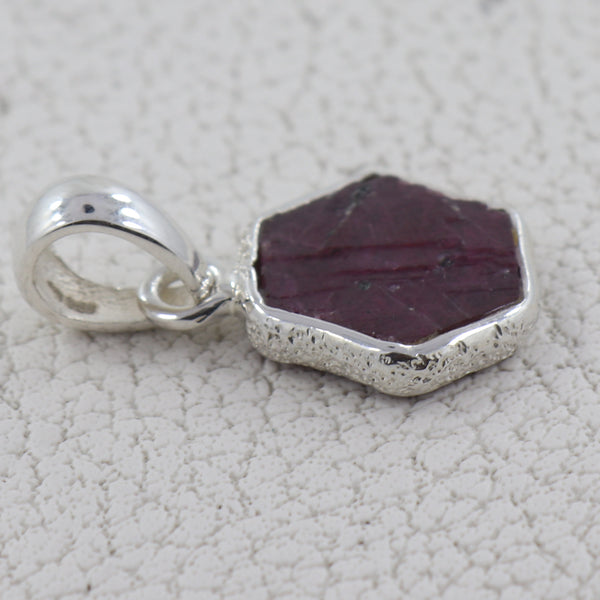 925 Sterling  Silver Ruby Quartz Pendant