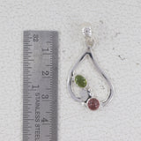 Multi Tourmaline Gemstone Silver Pendant