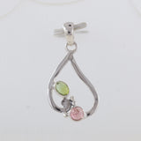 Multi Tourmaline Gemstone Silver Pendant