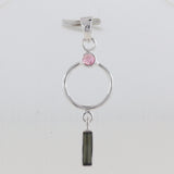 Natural Tourmaline Gemstone Silver Pendant