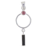 Natural Tourmaline Gemstone Silver Pendant