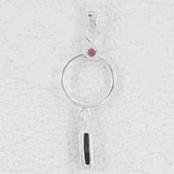 Natural Tourmaline Gemstone Silver Pendant