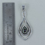 925 Sterling Silver Gorgeous Abalone Shell Gemstone Colorful Pendant