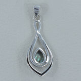 925 Sterling Silver Gorgeous Abalone Shell Gemstone Colorful Pendant