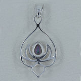 Mystic Quartz Gemstone 925 Sterling Silver Pendant