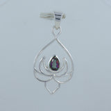 Mystic Quartz Gemstone 925 Sterling Silver Pendant