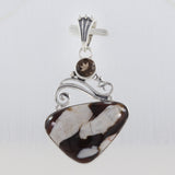 Peanut Wood Jasper Gemstone Silver Pendant