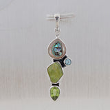 Peridot & Abalone Shell Gemstone Pendant