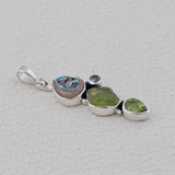 Peridot & Abalone Shell Gemstone Pendant