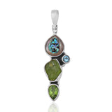 Peridot & Abalone Shell Gemstone Pendant