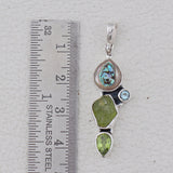 Peridot & Abalone Shell Gemstone Pendant