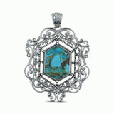 925 Silver Boulder Turquoise Pendants