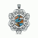 925 Silver Boulder Turquoise Pendants