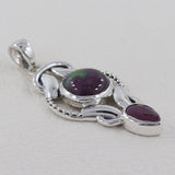 Ruby Zoisite 925 Sterling Silver Pendant