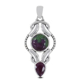 Ruby Zoisite 925 Sterling Silver Pendant