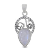 Rainbow Moonstone 925 Sterling Silver Pendant