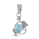 Natural Larimar Designer 925 Sterling Silver Pendant