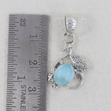 Natural Larimar Designer 925 Sterling Silver Pendant