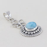 925 Sterling Silver Larimar Pendant