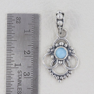 925 Sterling Silver Larimar Pendant