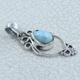 925 Sterling Silver Larimar Pendant