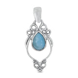 925 Sterling Silver Larimar Pendant