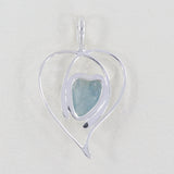 Aquamarine Gemstone 925 Sterling Silver Pendant