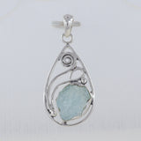 Aquamarine Designer Silver Pendant