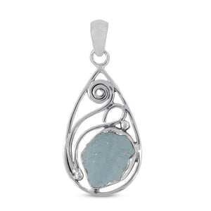925 Sterling Silver Aquamarine Pendant