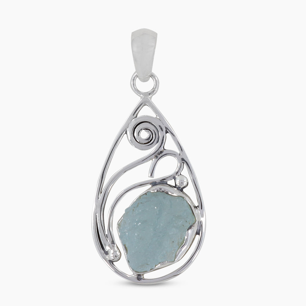 925 Sterling Silver Aquamarine Pendants