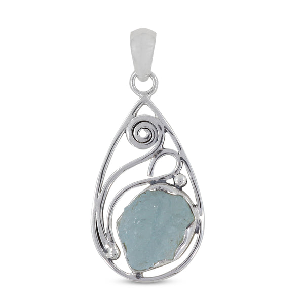 925 Sterling Silver Aquamarine Pendant